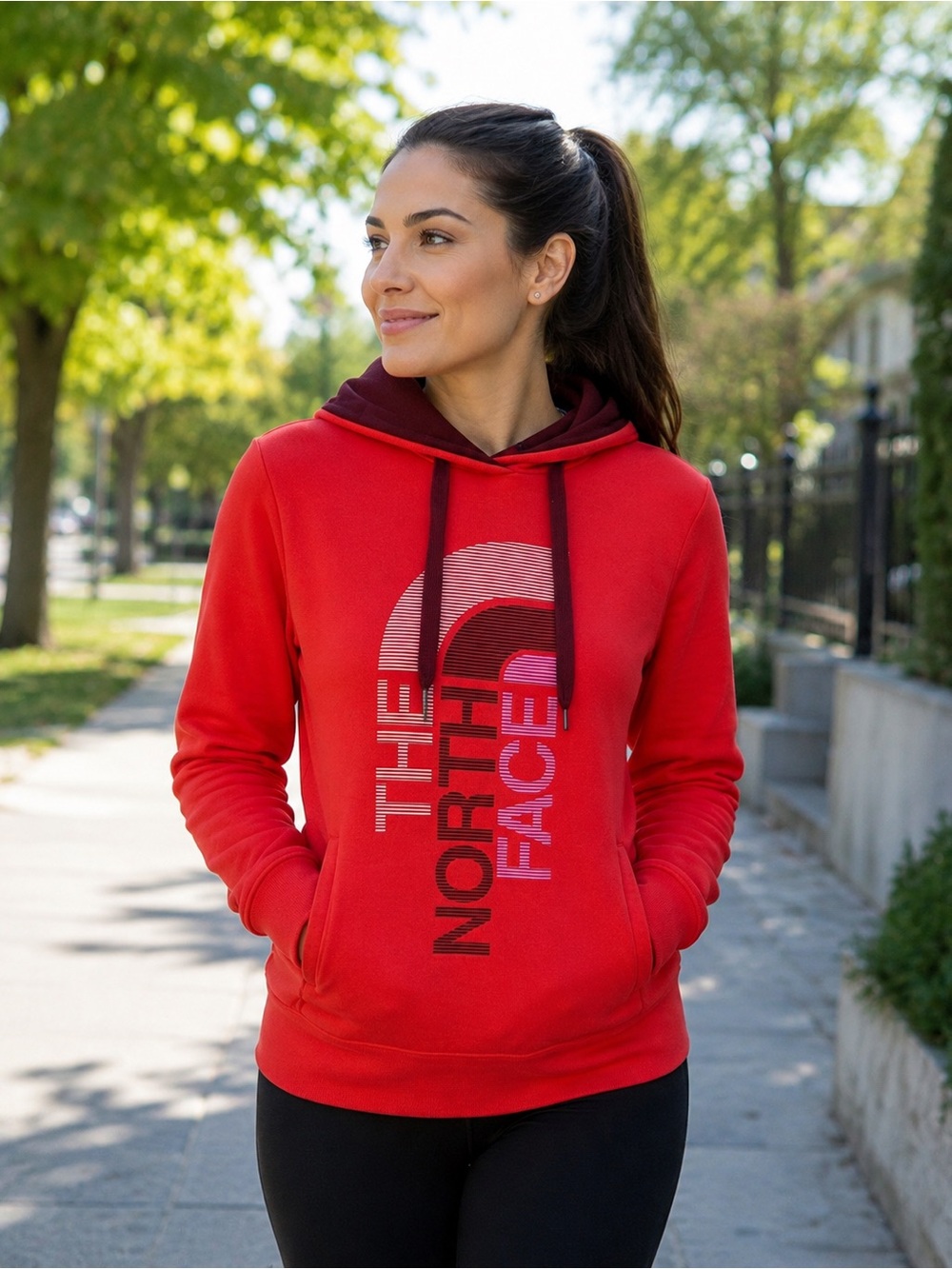 The North Face Women’s Orange Logo Pullover Hoodie – Size M